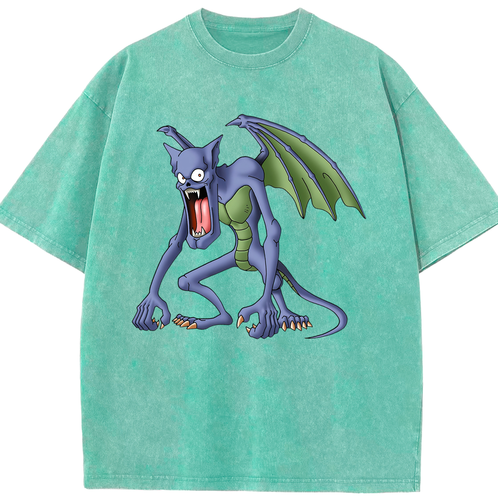 （画像用） ドラゴンクエスト Doragon Kuesuto Dragon Quest 綿100% ヴィンテージ風 半袖Tシャツ（フロントプリント）